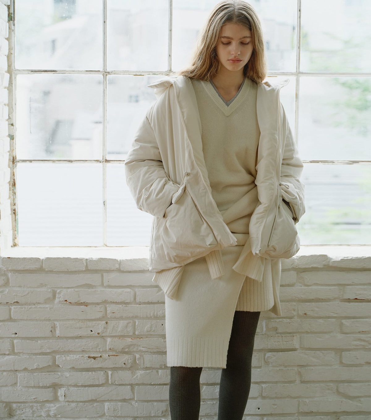 Brushed Taffeta Down Jacket