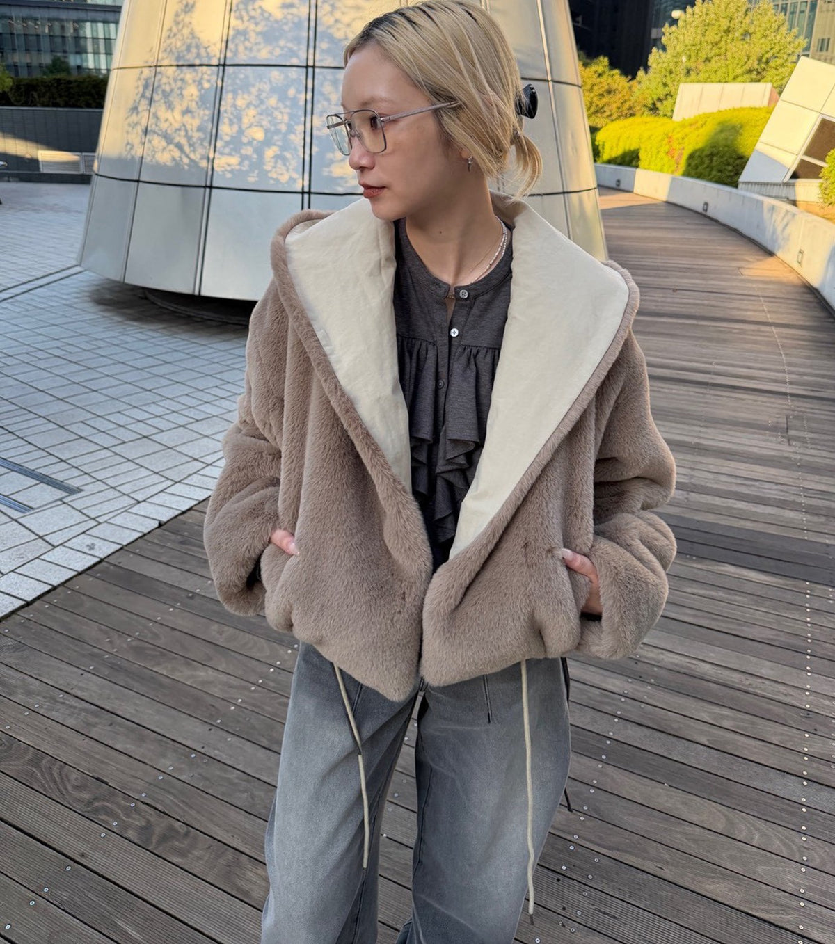 Reversible Faux Fur Jacket