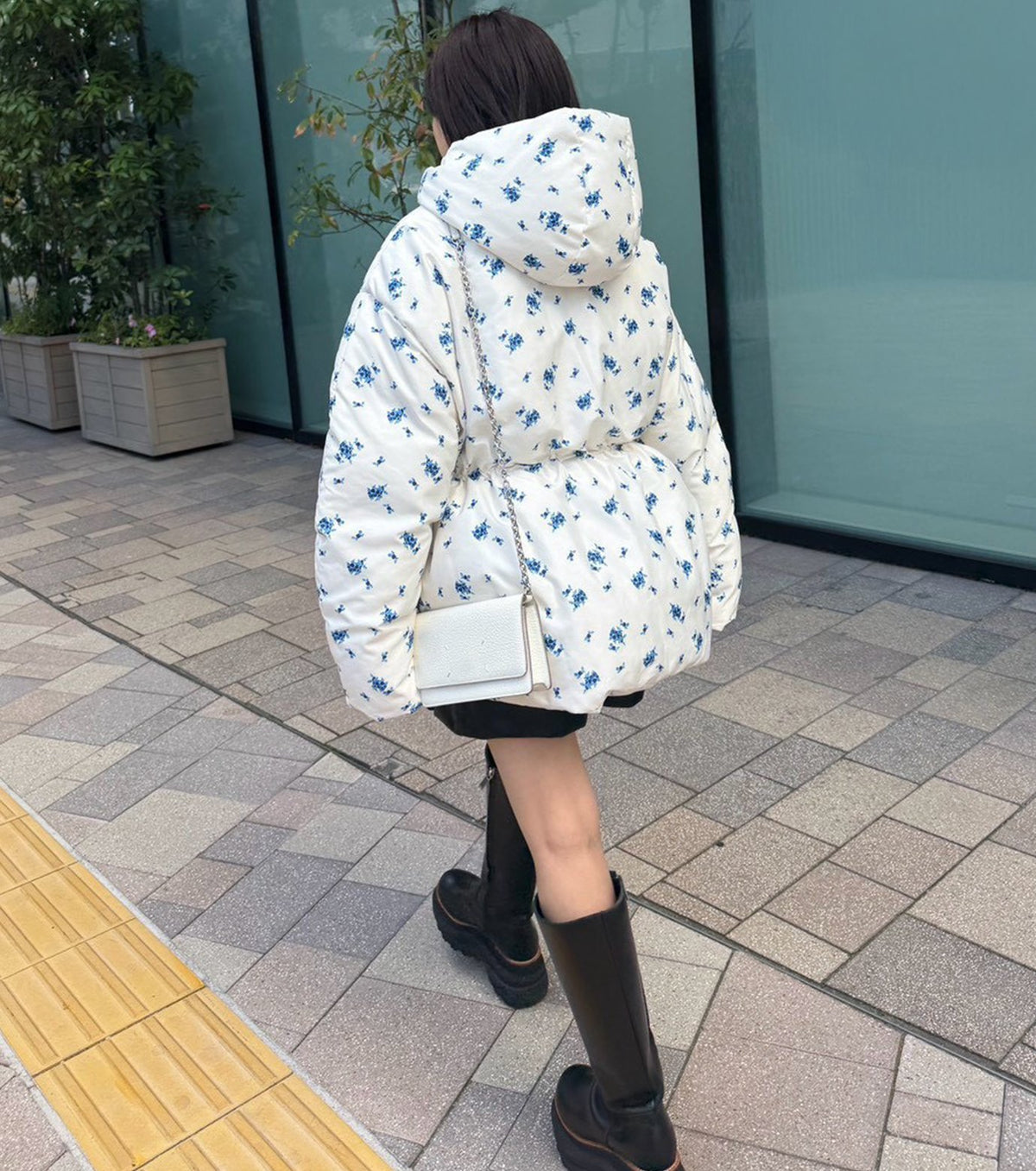 Floral Print Down Jacket