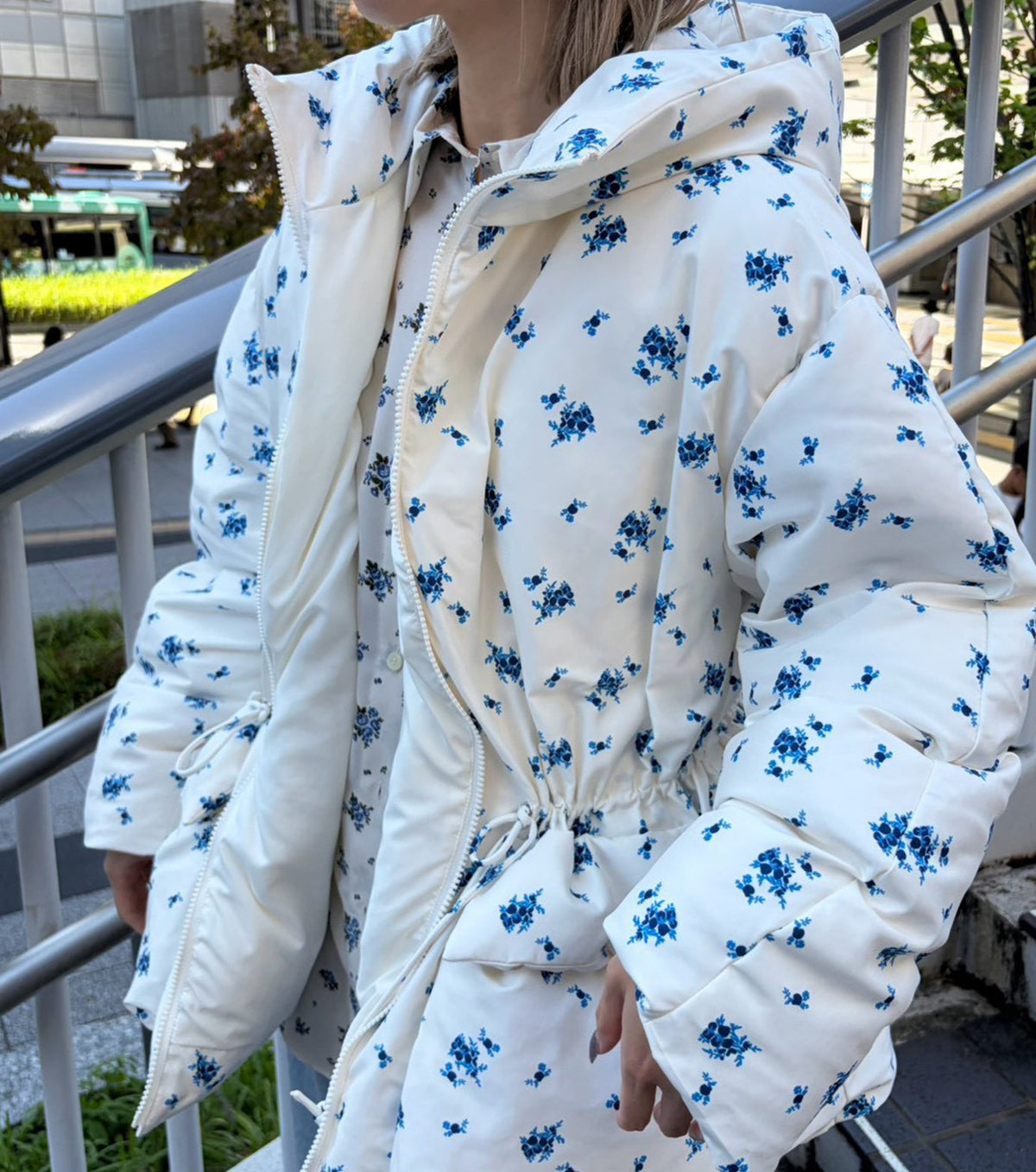Floral Print Down Jacket