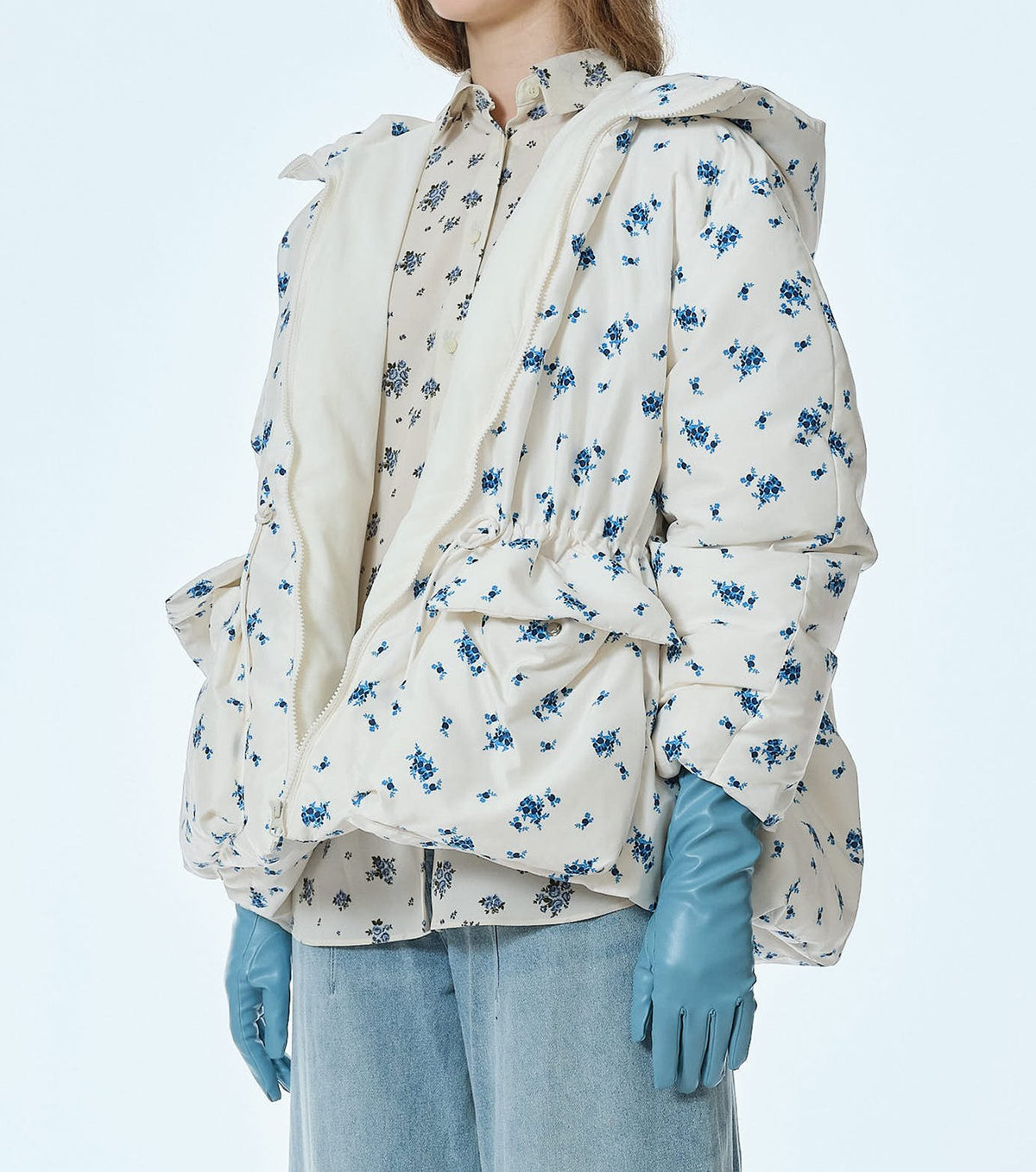 Floral Print Down Jacket