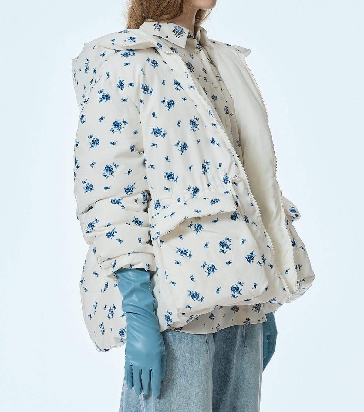 Floral Print Down Jacket