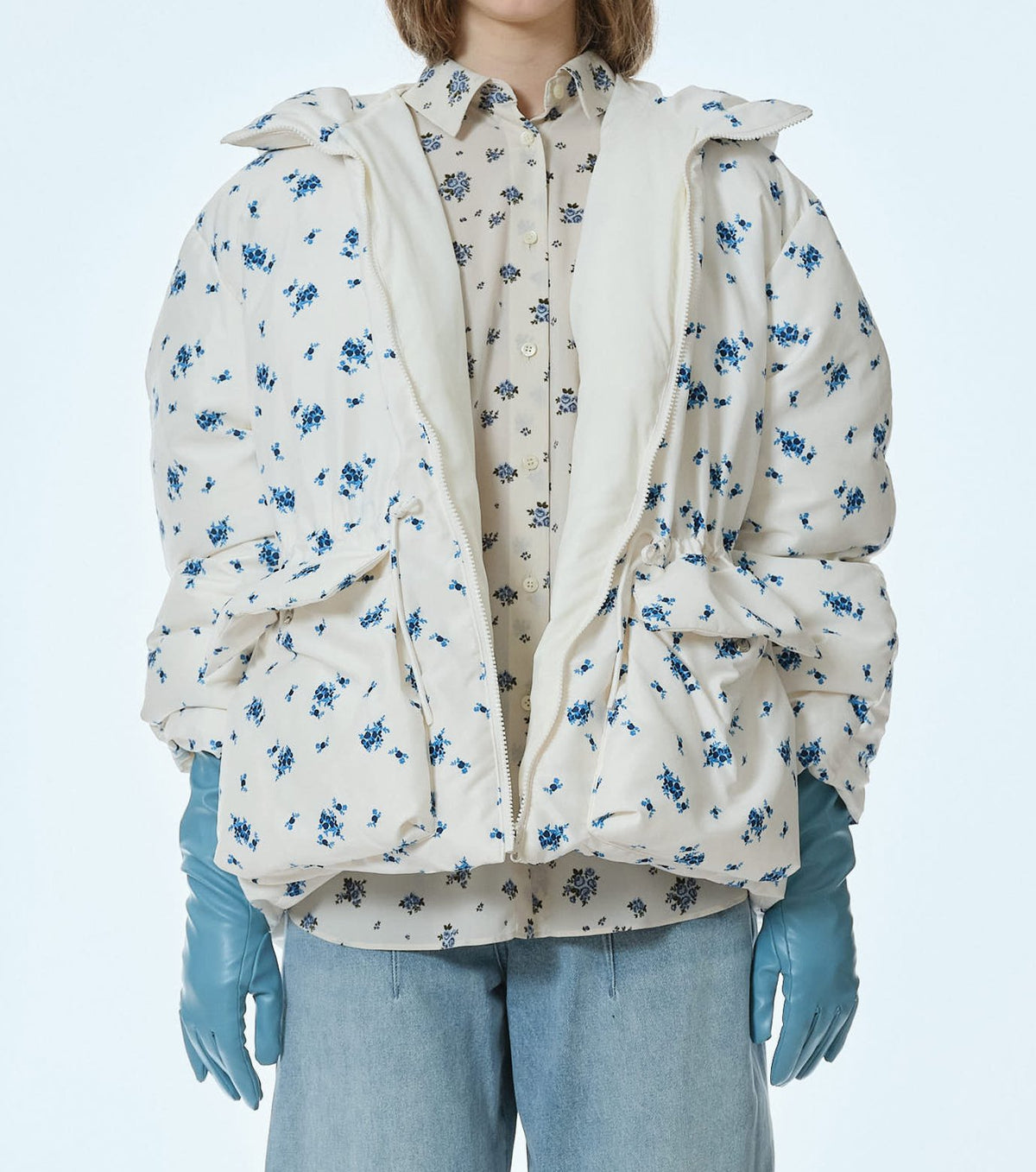 Floral Print Down Jacket