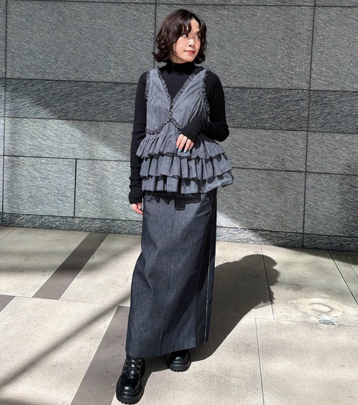 Tulle Ruffle Top