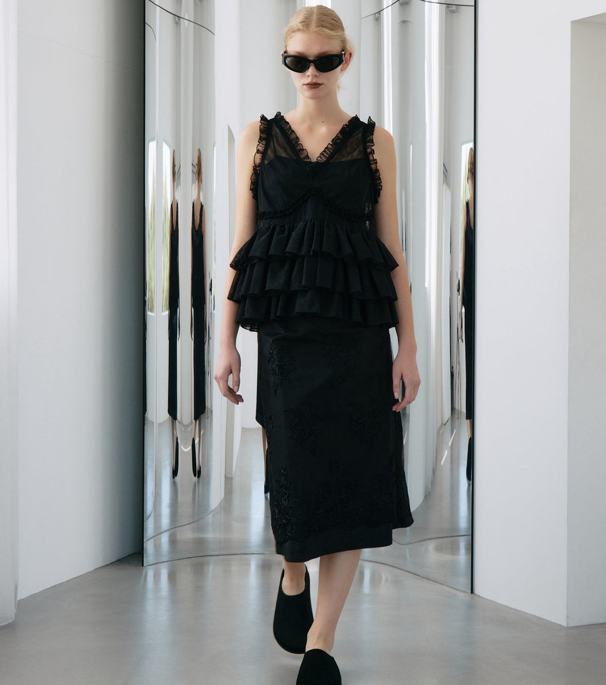 Tulle Ruffle Top