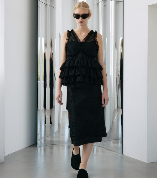 Tulle Ruffle Top