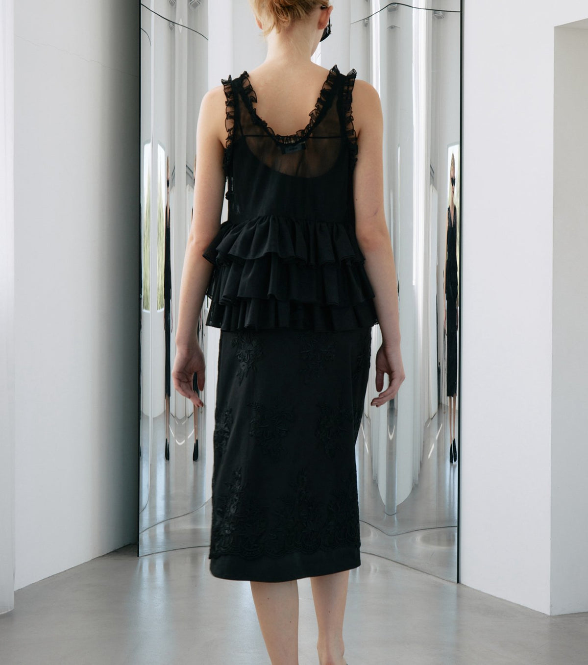 Tulle Ruffle Top