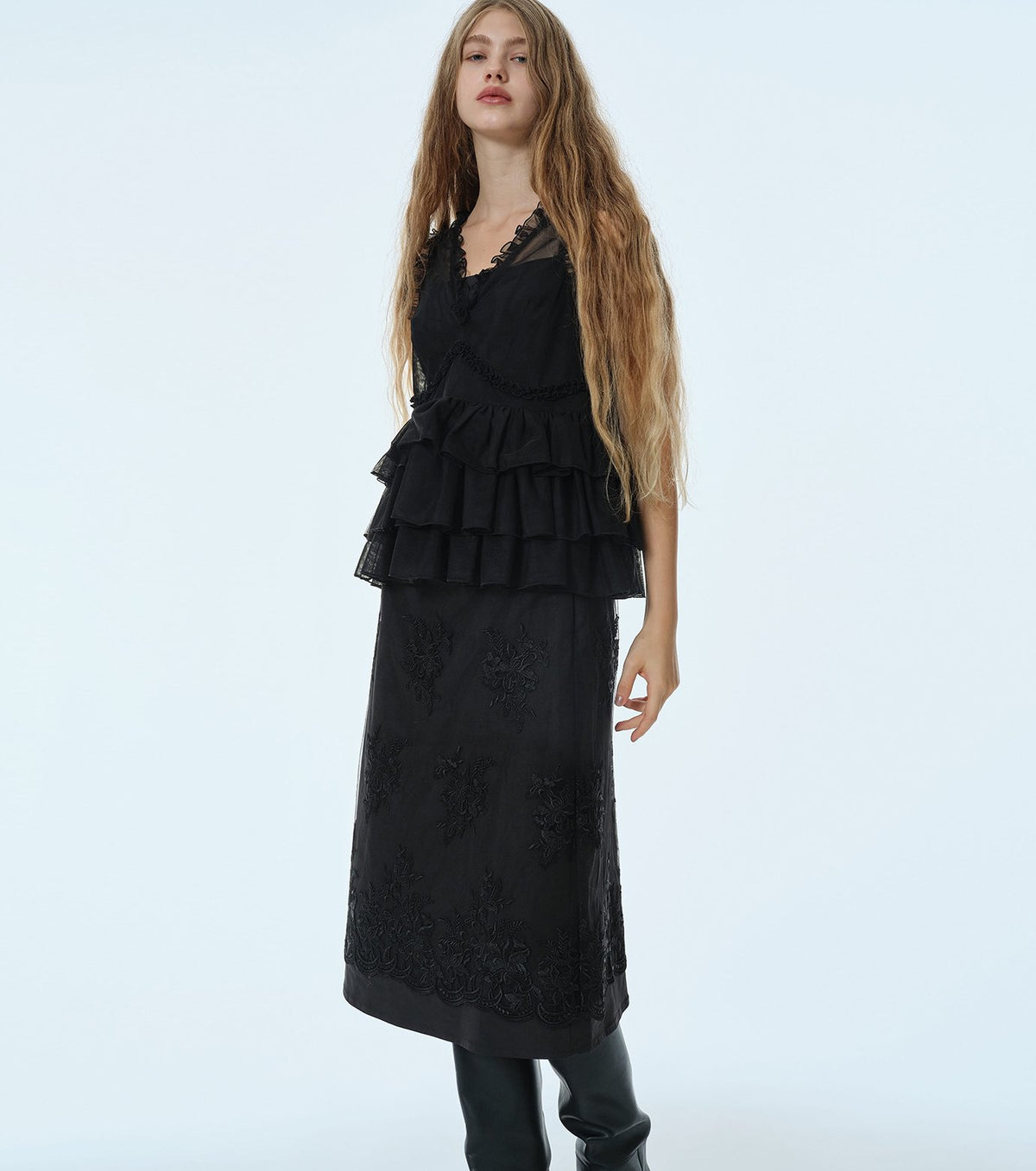 Tulle Ruffle Top
