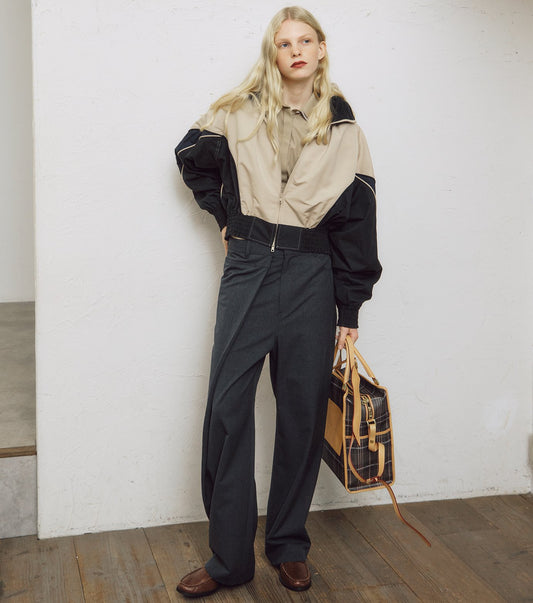 Asymmetric Tuck Pants