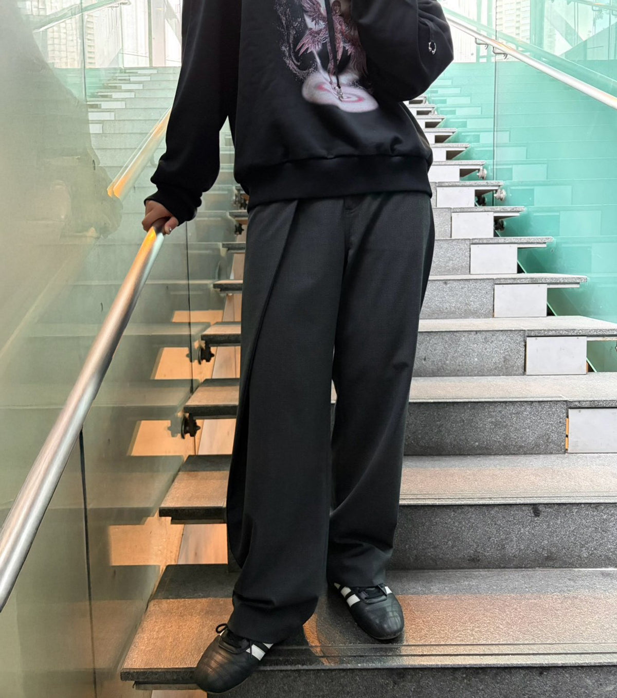 Asymmetric Tuck Pants