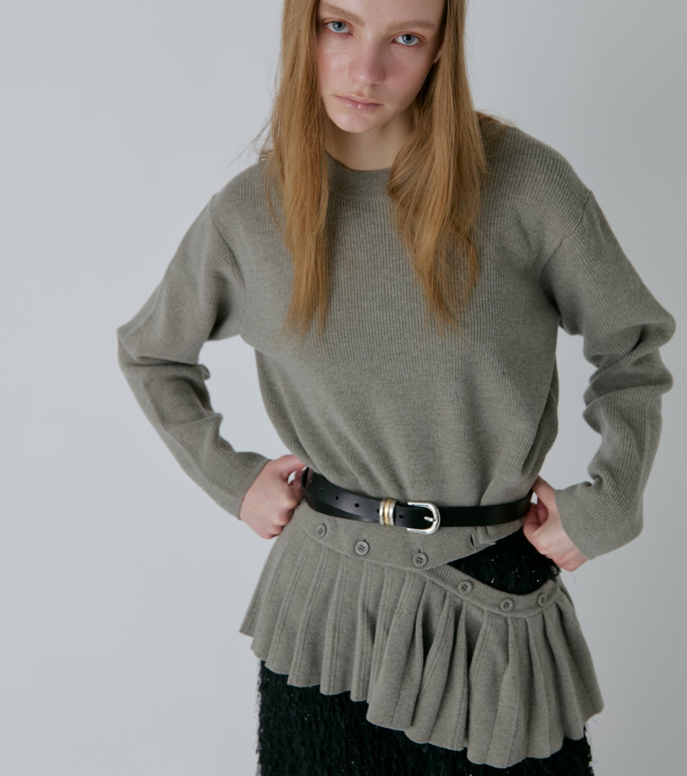 Pleated Waist Pullover