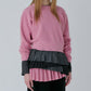 Pleated Waist Pullover