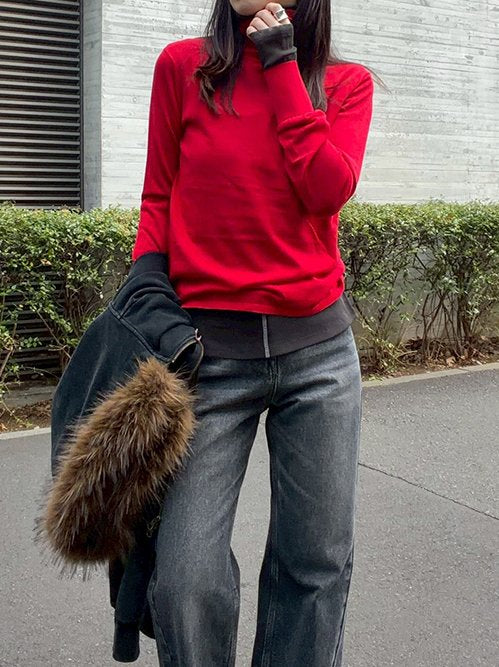 High-Gauge Turtleneck Knit