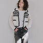 Heart-Motif Crochet Knit Jacket