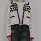 Heart-Motif Crochet Knit Jacket