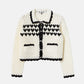 Heart-Motif Crochet Knit Jacket