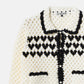 Heart-Motif Crochet Knit Jacket