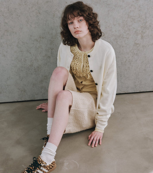 LE embroidery Cardigan