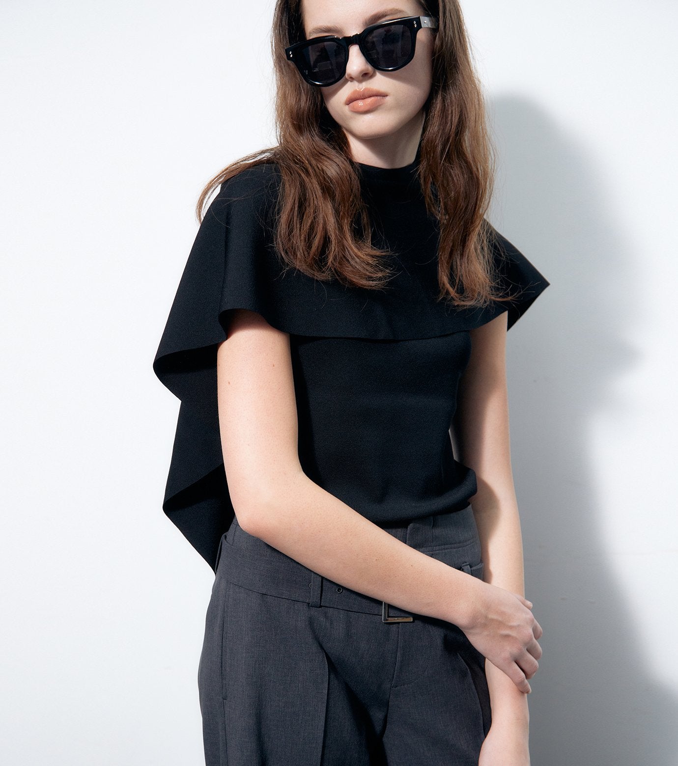 Detachable Cape Knit Top