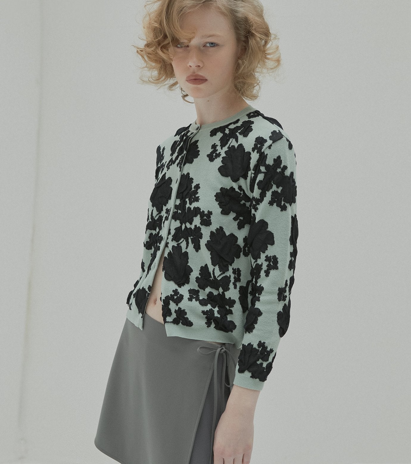 Flower Jacquard Cardigan