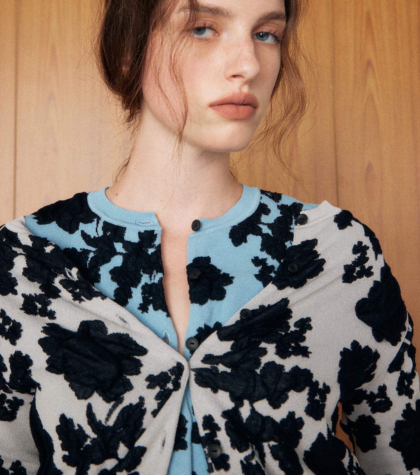 Flower Jacquard Cardigan