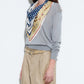 Detachable Scarf V Knit