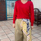 Detachable Scarf V Knit