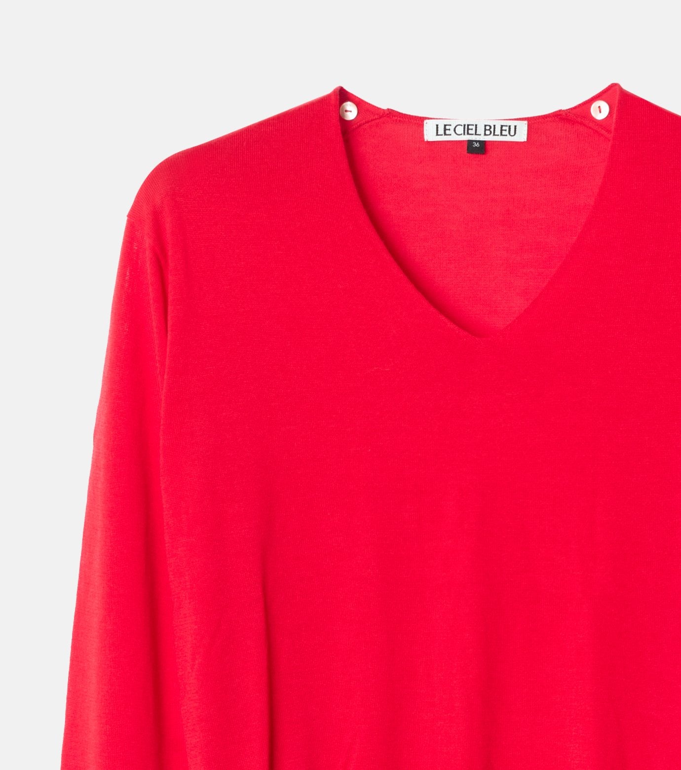 Detachable Scarf V Knit