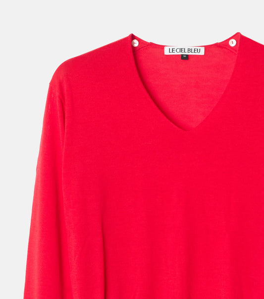 Detachable Scarf V Knit