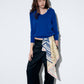 Detachable Scarf V Knit