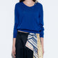 Detachable Scarf V Knit