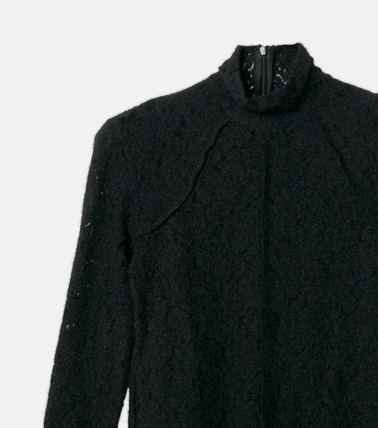 High Neck Stretch Lace Top