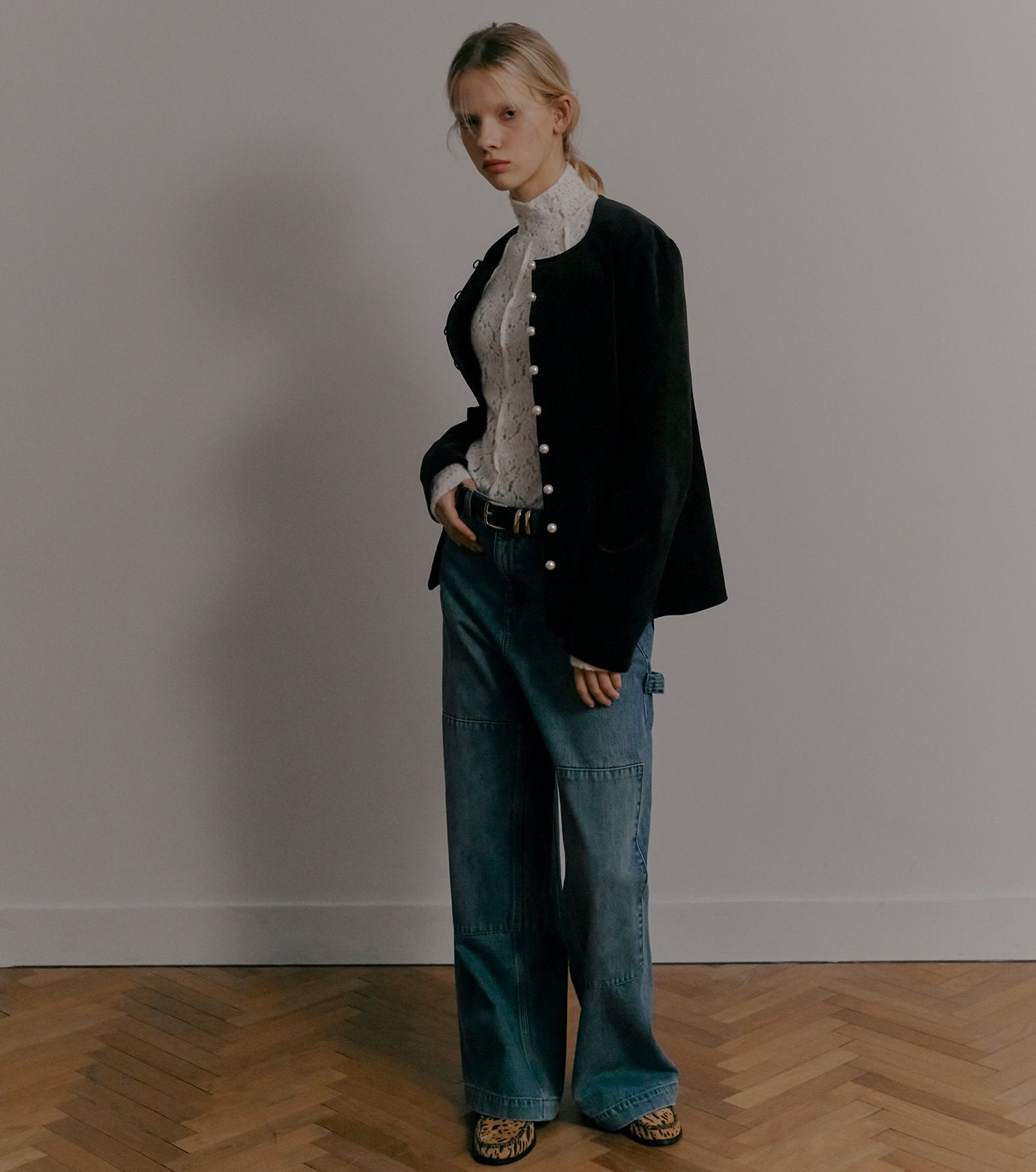 High Neck Stretch Lace Top