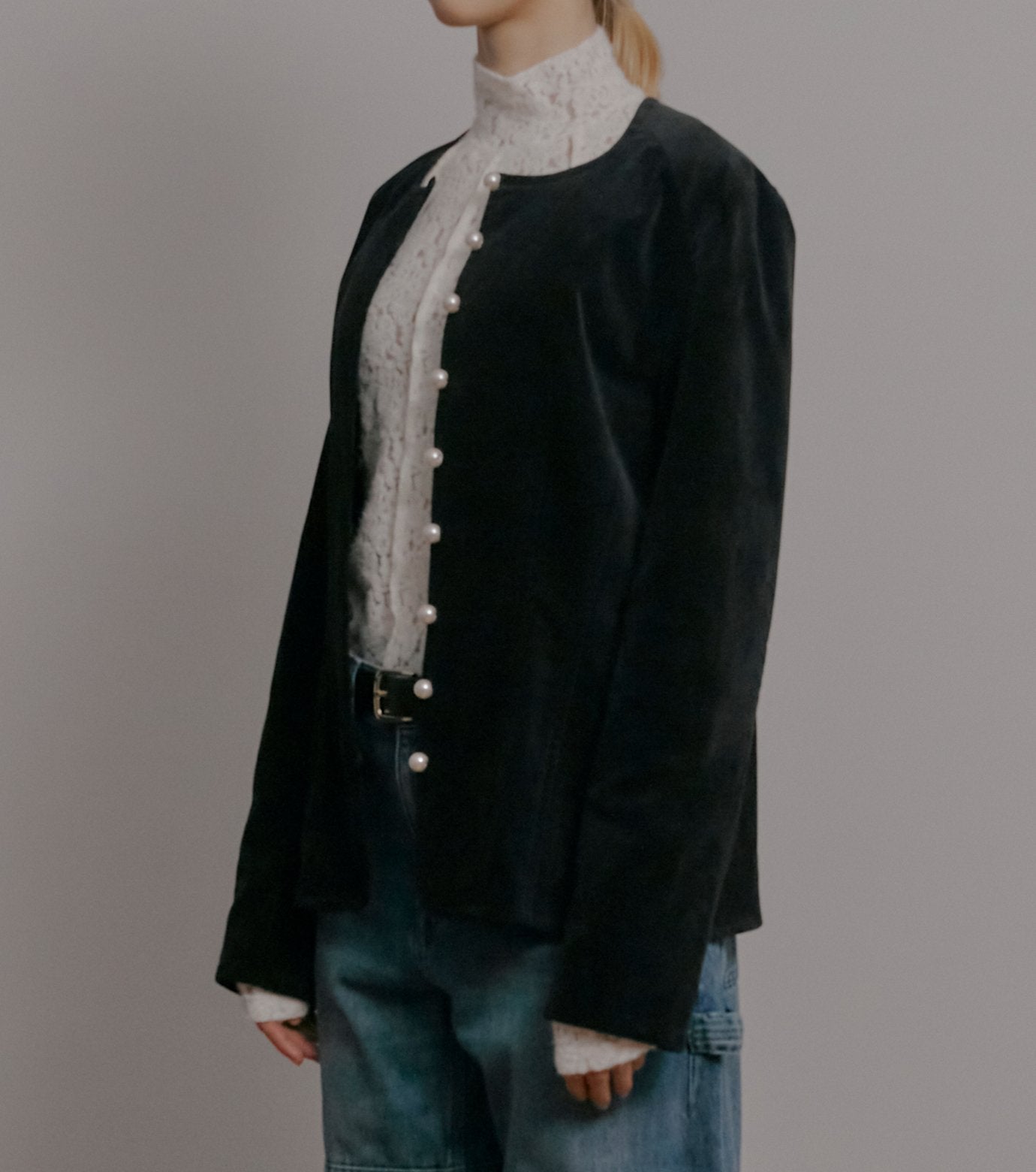 High Neck Stretch Lace Top