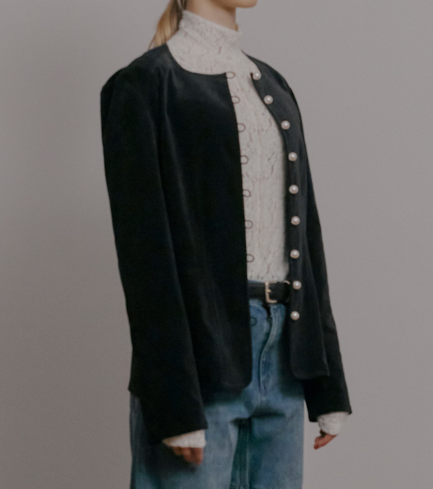 High Neck Stretch Lace Top