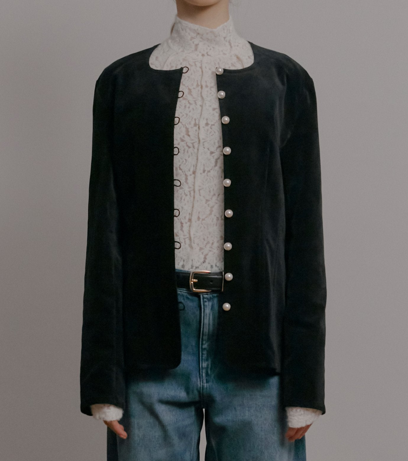 High Neck Stretch Lace Top