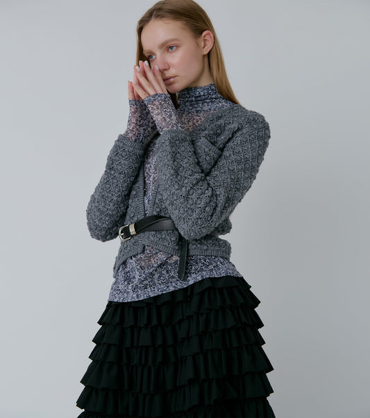 High Neck Tulle Top