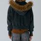 Fur-Trim Hooded Sweatshirt
