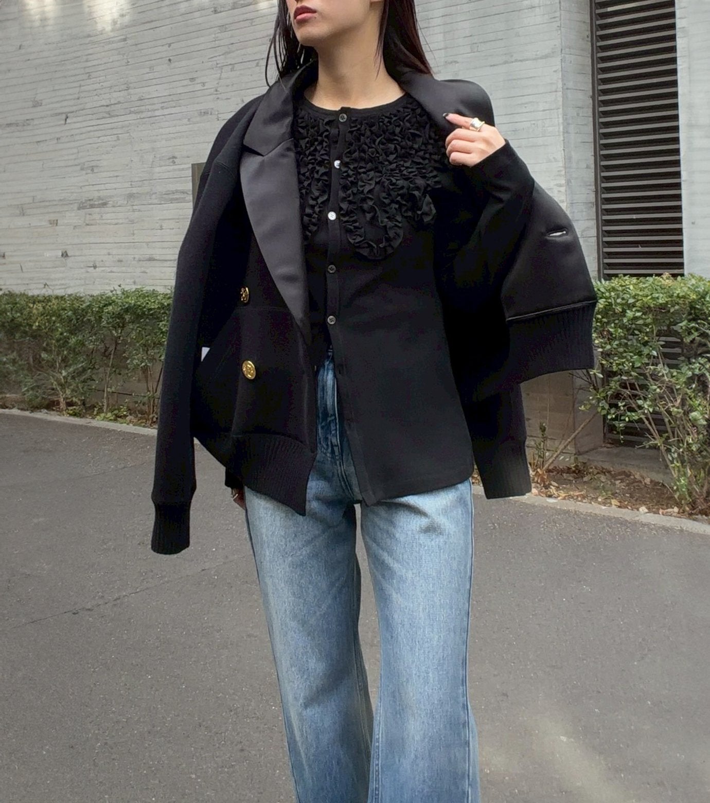 Frill Detail Jersey Top