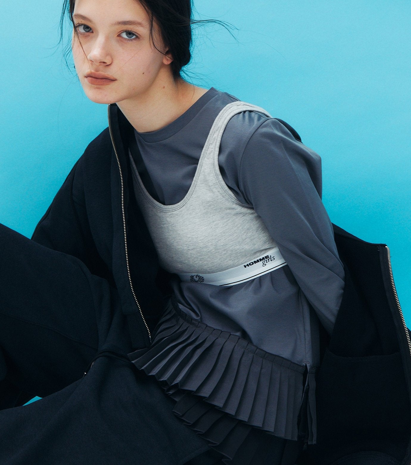 Long Sleeve Jersey Top w/Frilled Hem