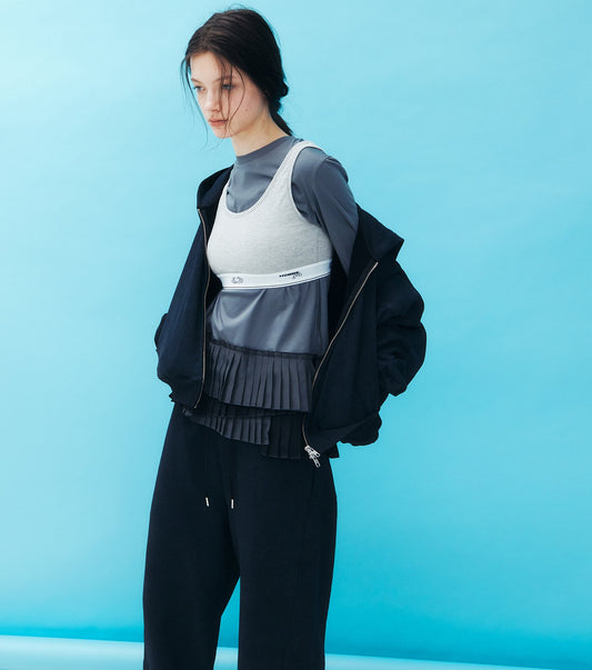 Long Sleeve Jersey Top w/Frilled Hem