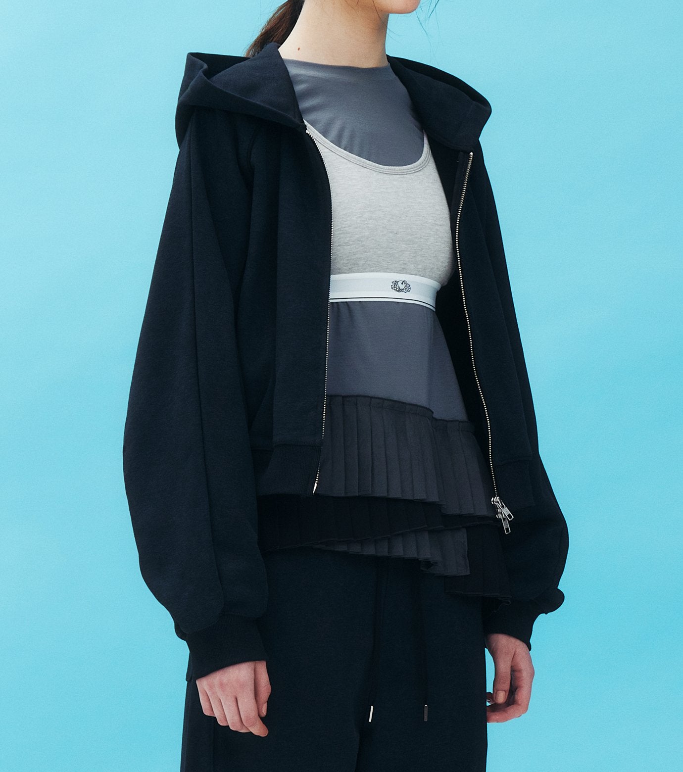 Long Sleeve Jersey Top w/Frilled Hem