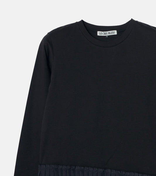 Long Sleeve Jersey Top w/Frilled Hem