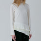 Long Sleeve Jersey Top w/Frilled Hem
