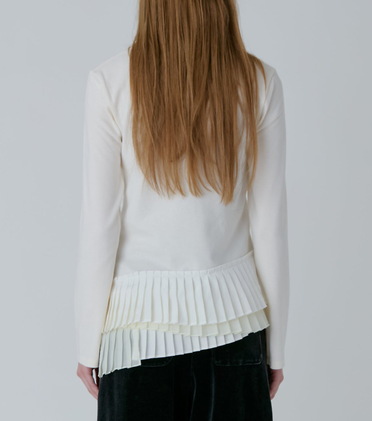 Long Sleeve Jersey Top w/Frilled Hem