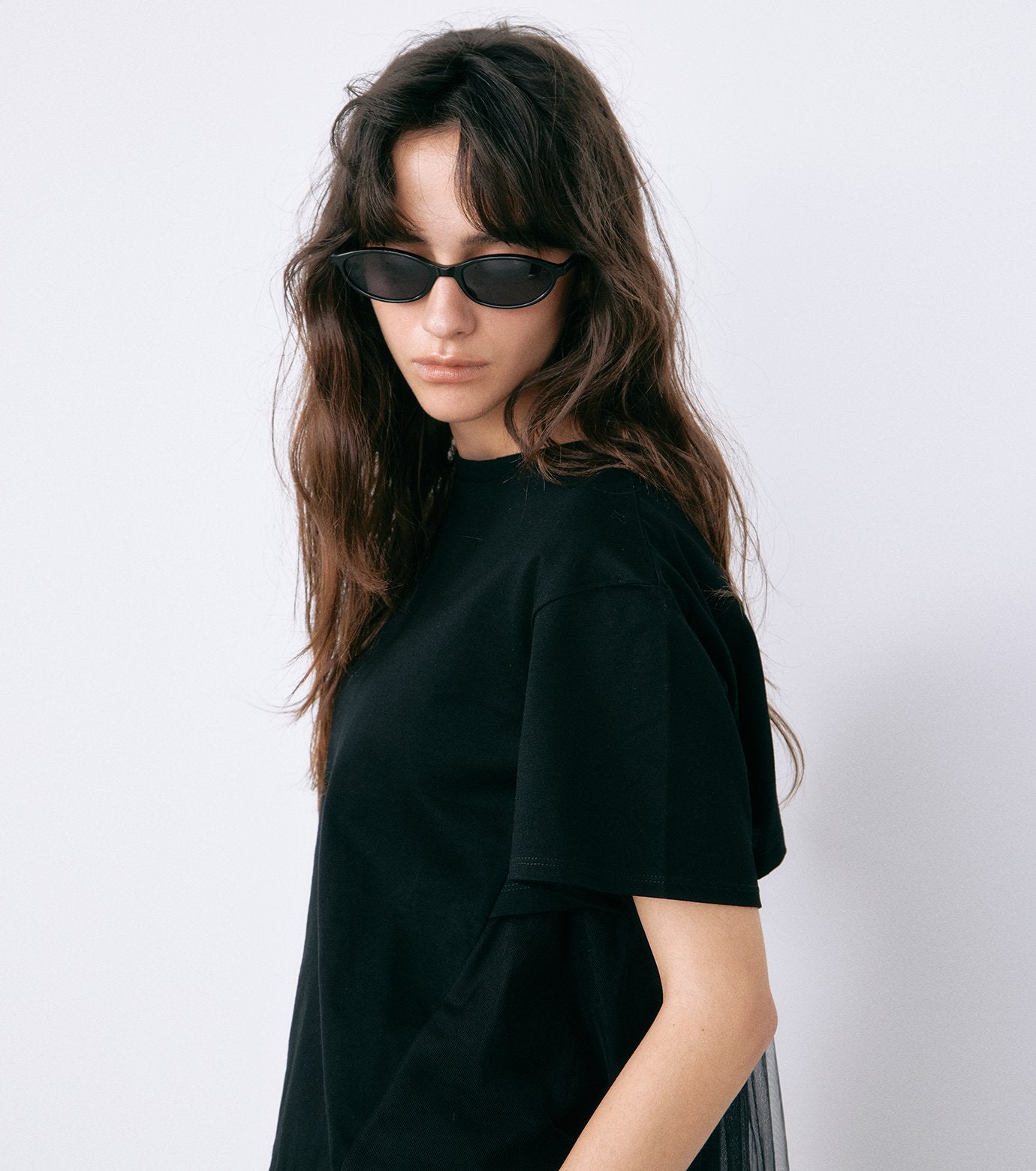 Tulle Panel A-Line T-Shirt
