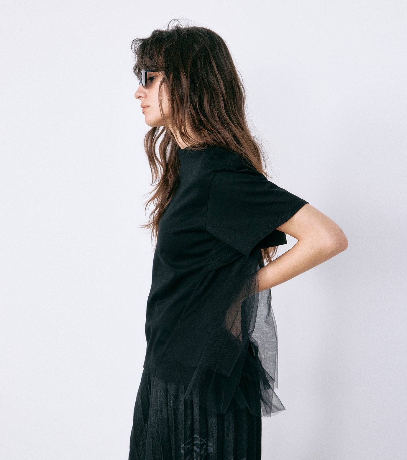 Tulle Panel A-Line T-Shirt