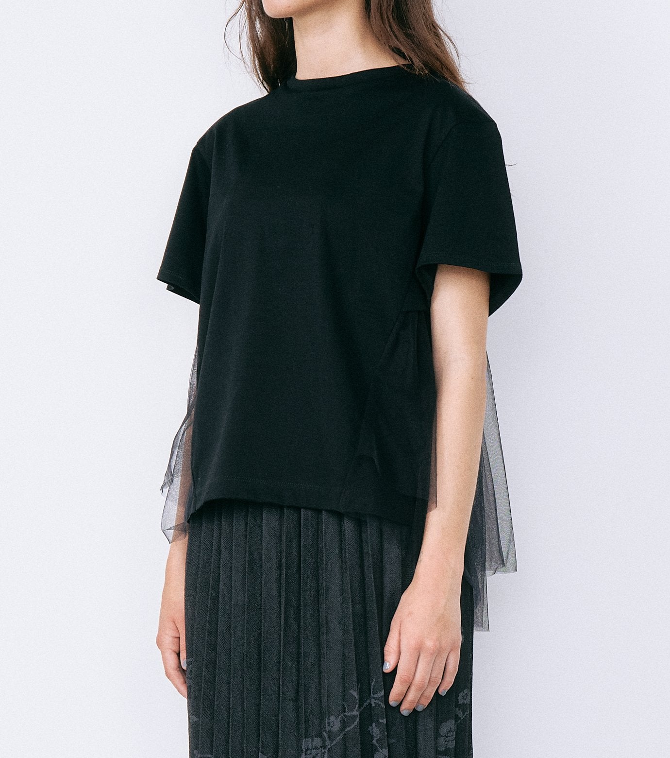 Tulle Panel A-Line T-Shirt
