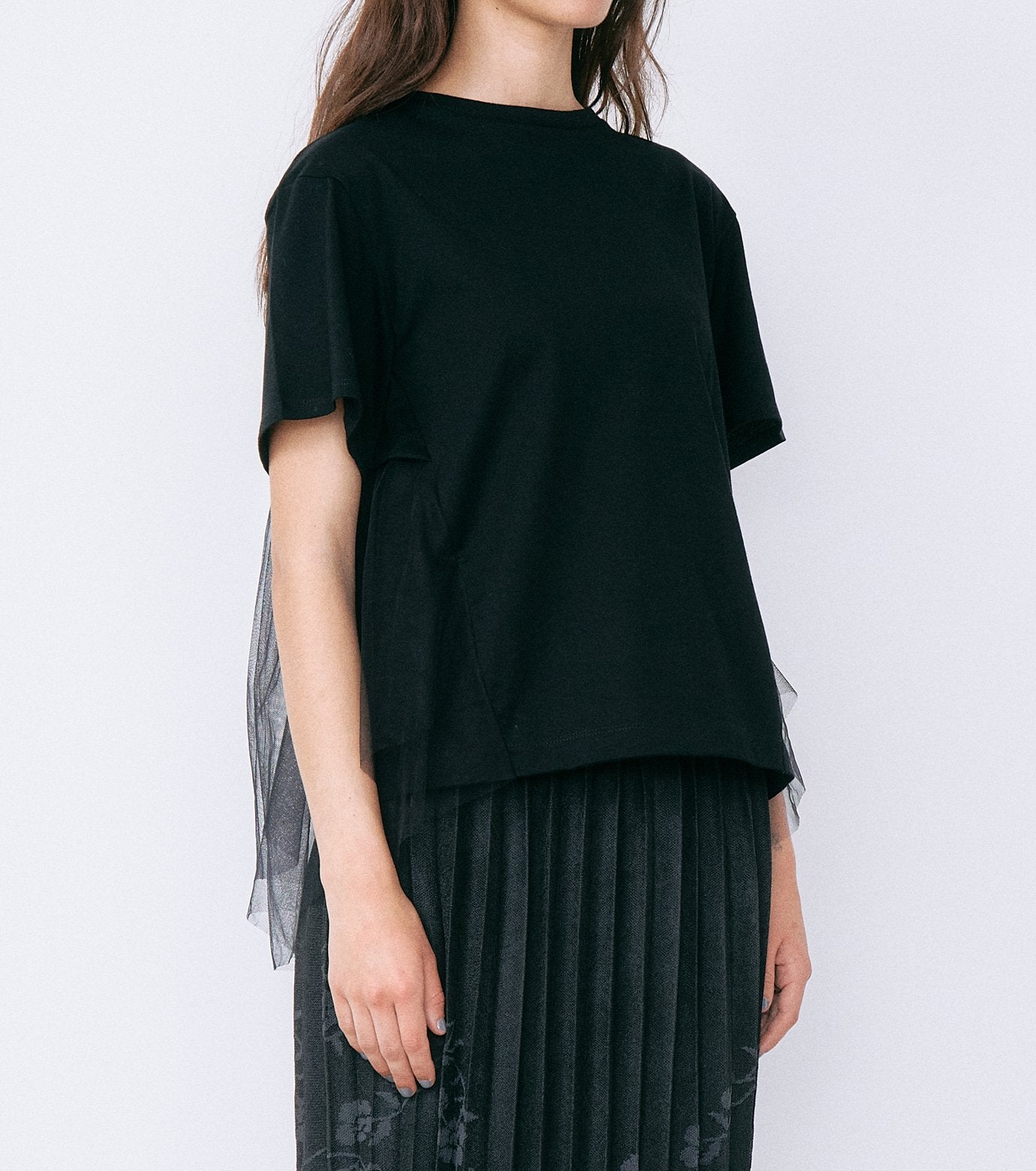 Tulle Panel A-Line T-Shirt