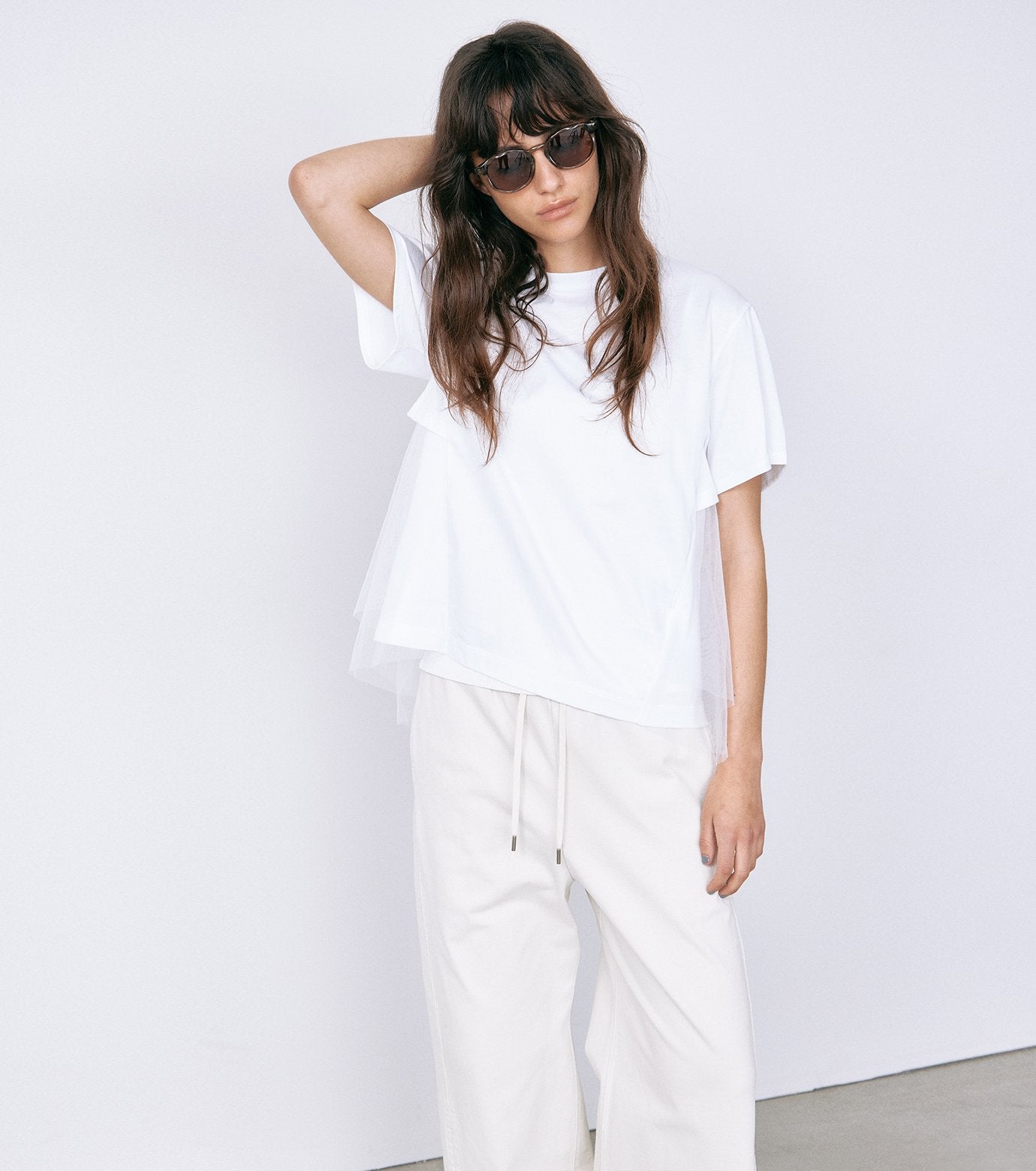 Tulle Panel A-Line T-Shirt
